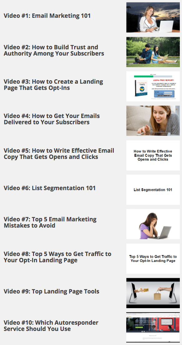 videos Email List Secrets: 10 Step By Step Video Tutorials