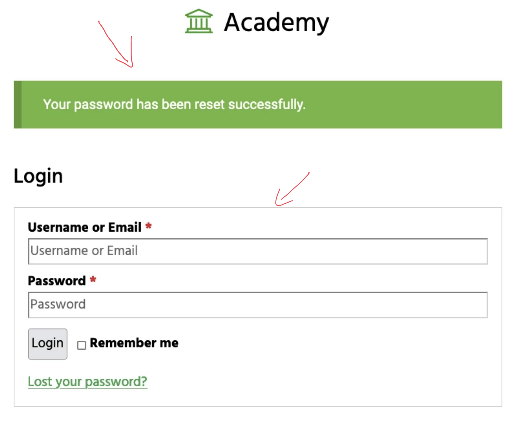 Password Reset Successful Password Reset Successful
