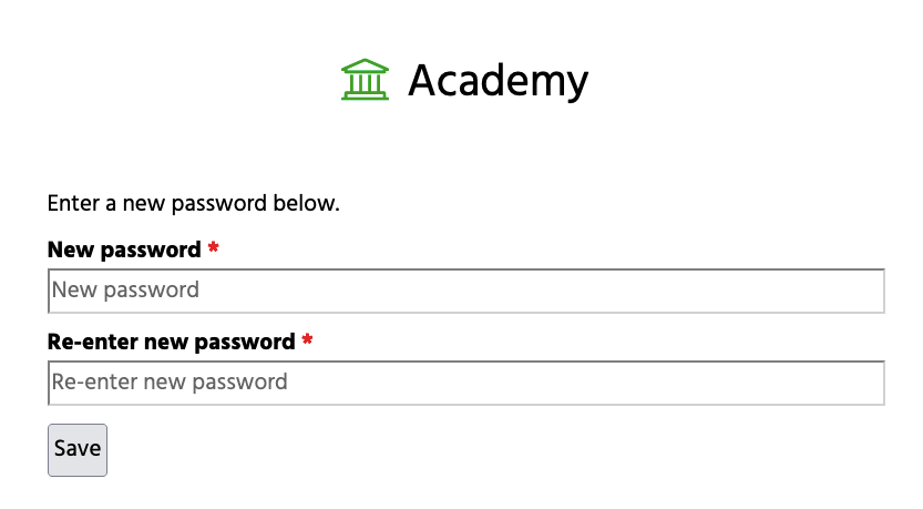 Password Reset Page Password Reset Page