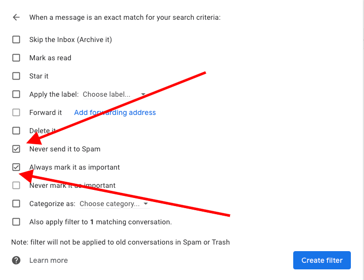 Gmail - Do Not Send To Spam Filter