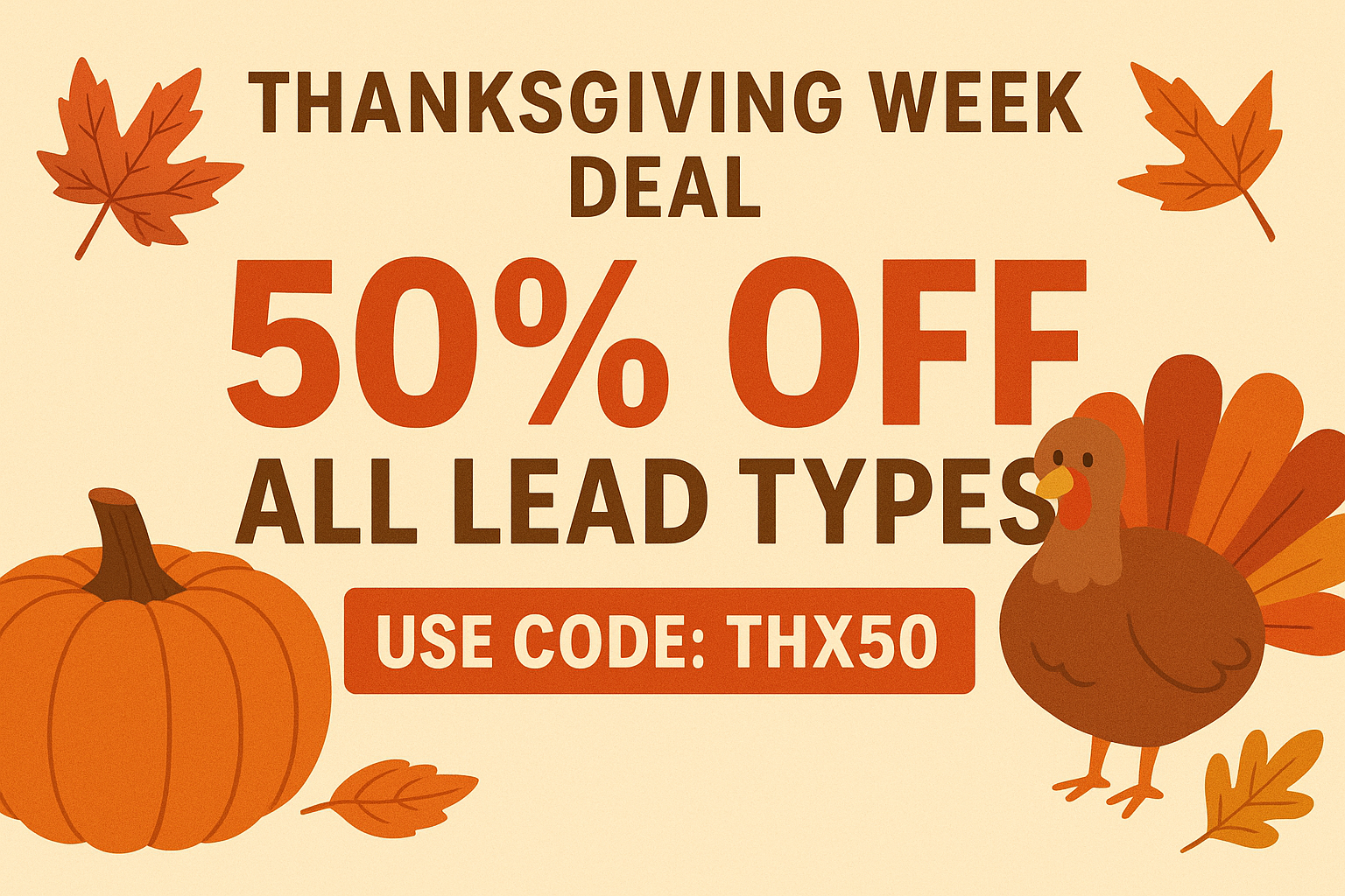 MLM Leads Thanksgiving Sale
