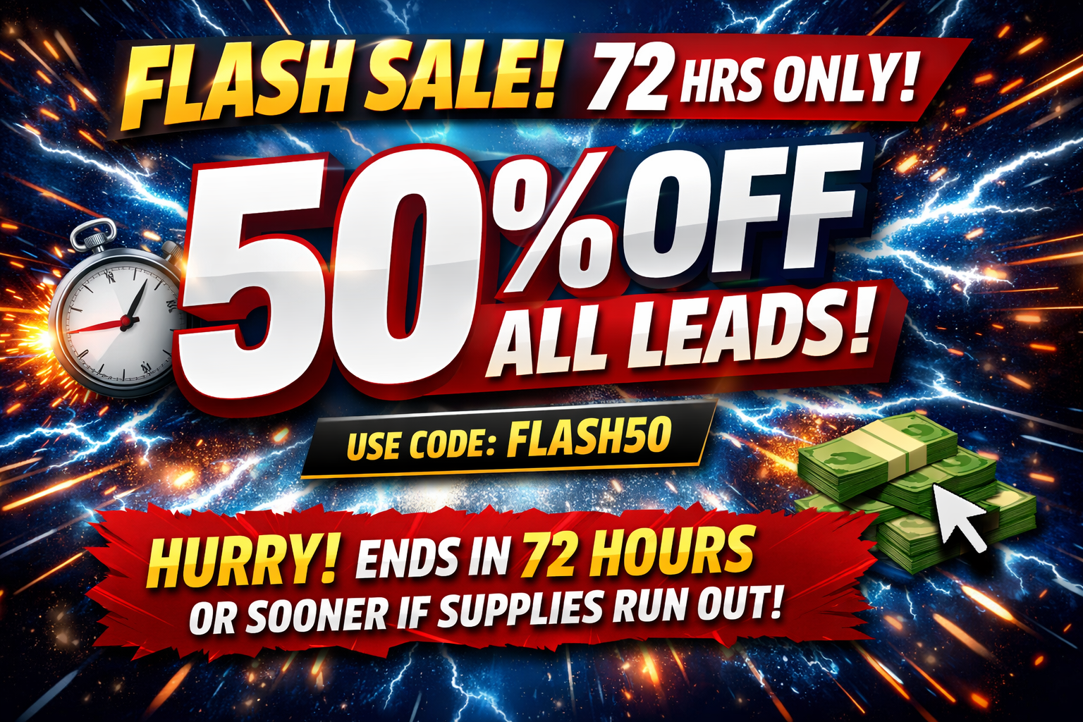 Flash-Sale-50OFF 50% Off All MLM Leads