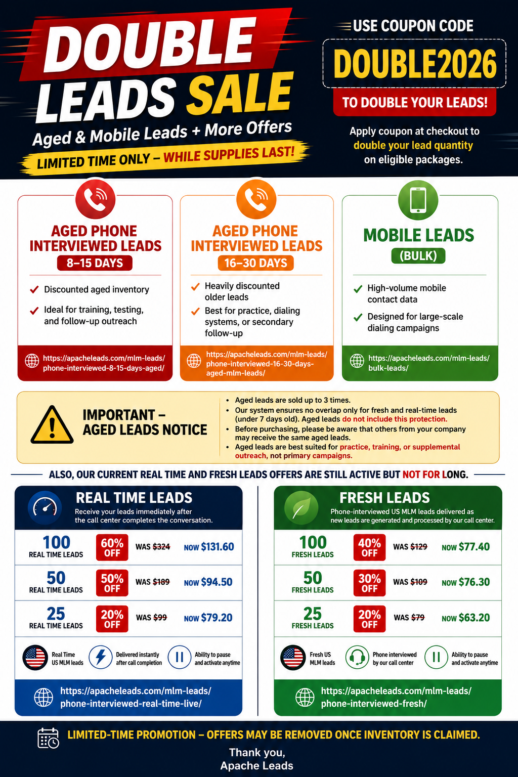 100 Real Time MLM Leads 60 percent off 100 Real Time MLM Leads 60 percent off