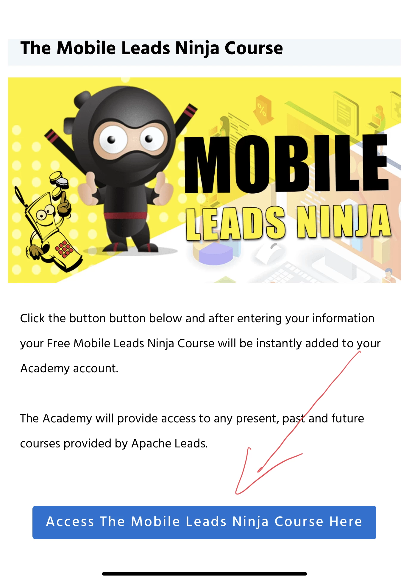 Mobile Leads Ninja Registration