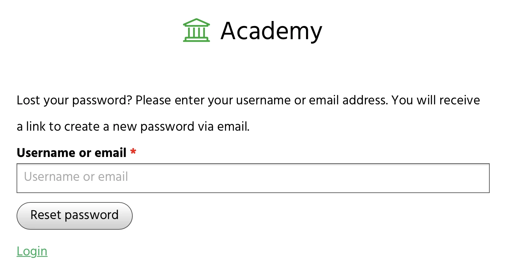 Password Reset Password Reset