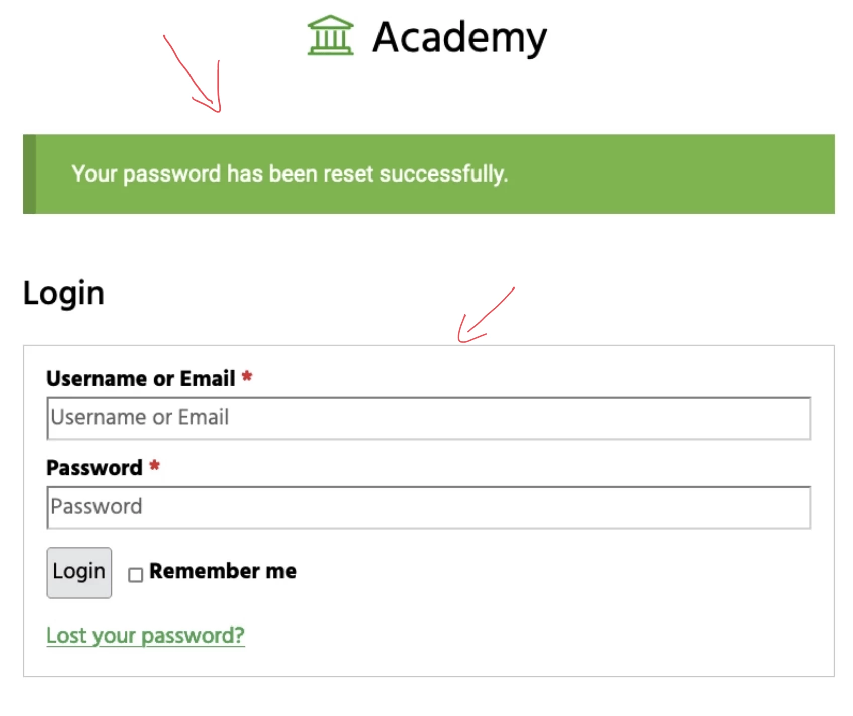 Password Reset Successful Password Reset Successful